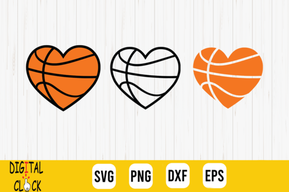 Basketball Heart Graphics for Crafts and Creative Projects