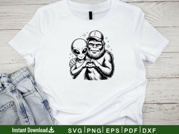 Bigfoot and Alien SVG: A Creative Graphic Design Asset for Crafts