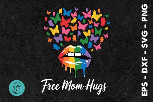 Free Mom Hugs Rainbow LGBT Pride SVG: A Vibrant Graphic Design Asset for Crafts and Branding