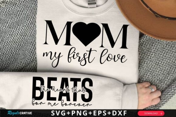 Mom, My First Love Sleeve SVG Design: A Graphics Asset for Crafts and Content Creators