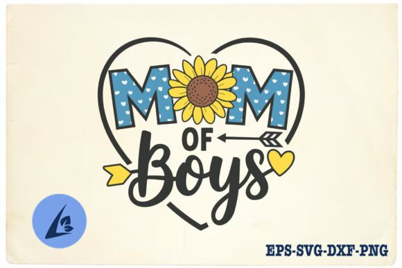 Mom of Boys Mother’s Day Flower SVG: A Creative Graphic Design Asset for Crafts and Local Business Branding