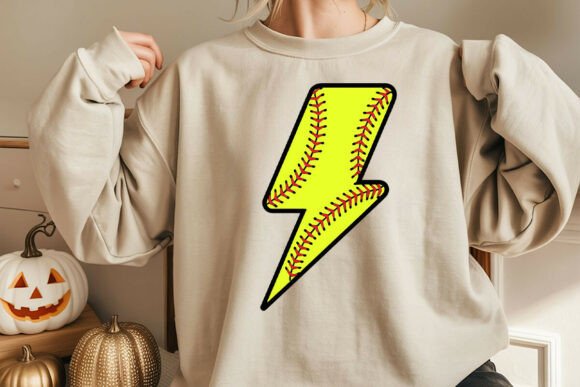 Softball Lightning Bolt SVG: A Dynamic Graphic Design Asset for Creative Publishing