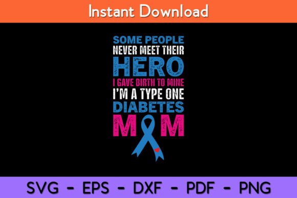 Type 1 Diabetes Mom Mother T1D Diabetic Awareness Design