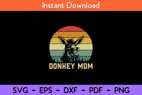 Vintage Donkey Mom: A Graphics Asset for Crafts and Heartfelt Branding